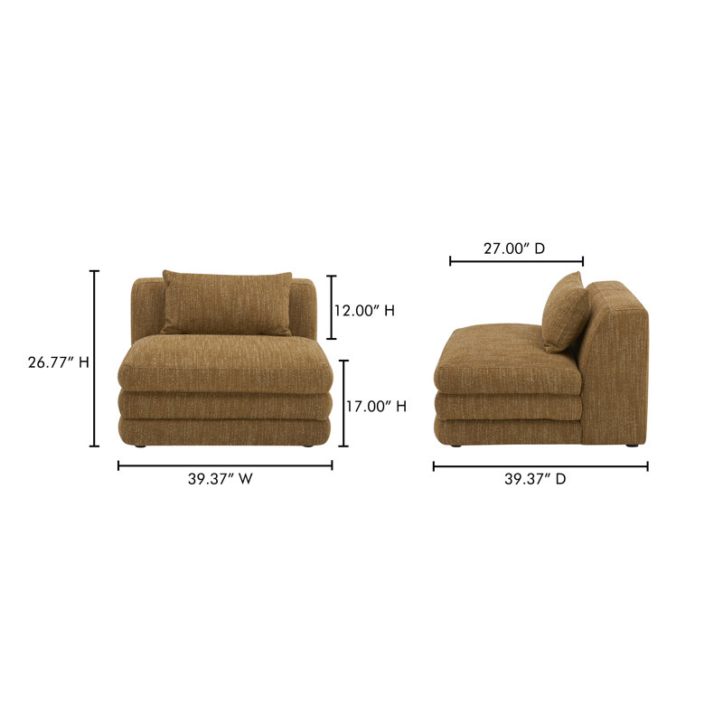 Donia Upholstered Slipper Chair, Amber Glow Mustard Tweed