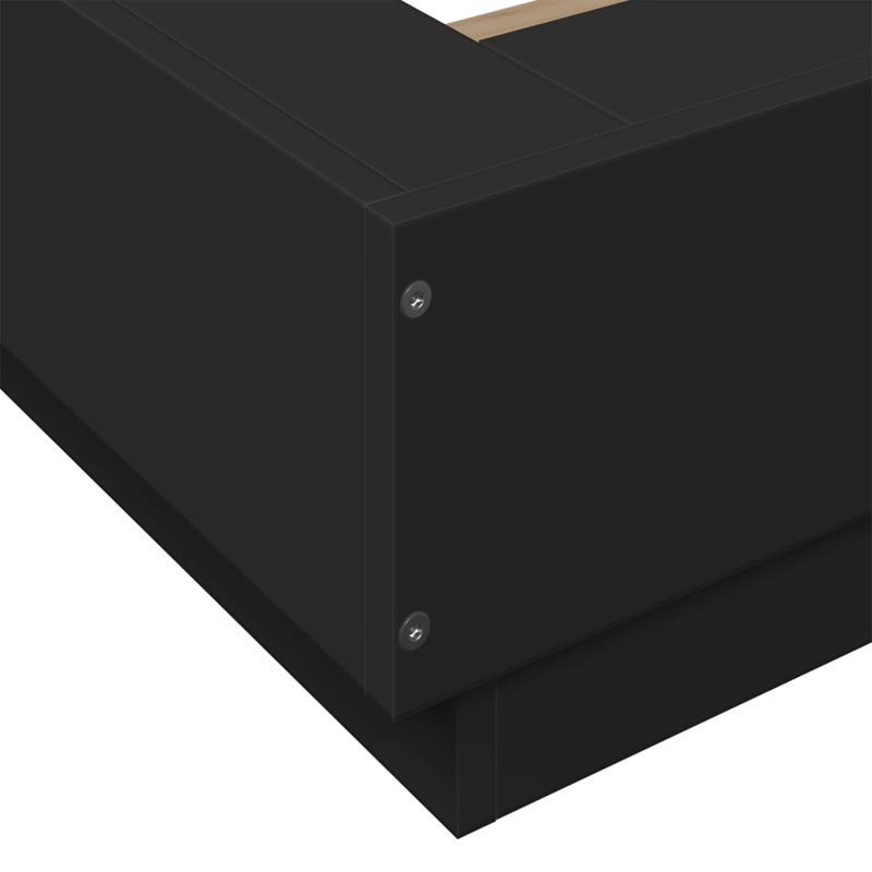 Pasol Bed, Black, European Single (90 x 200cm)
