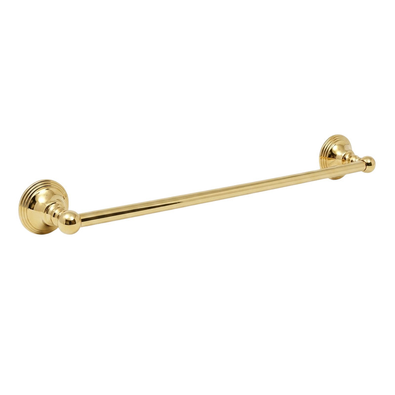 Barre à serviettes murale de style traditionnel 18 pi St. Lawrence, laiton massif et supports, H 1,75 po x L 27 po x P 2,4 po