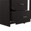 Bureau rectangulaire avec gestion des câbles et 3 tiroirs, panneau de particules noir mat, 47,5 W