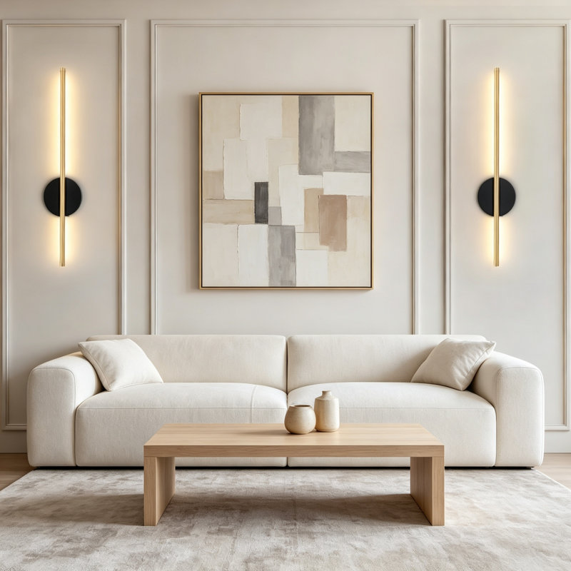 Black and Gold Rechargeable Wall Lights, Set of 2, Dimmable Wireless Battery Wall Sconces with Remote Control, No Drilling for Living Room Bedroom Hallway TV Wall [Energy Class E]