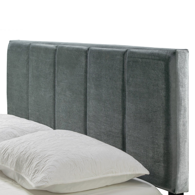 Upholstered Standard Bed, Gray
