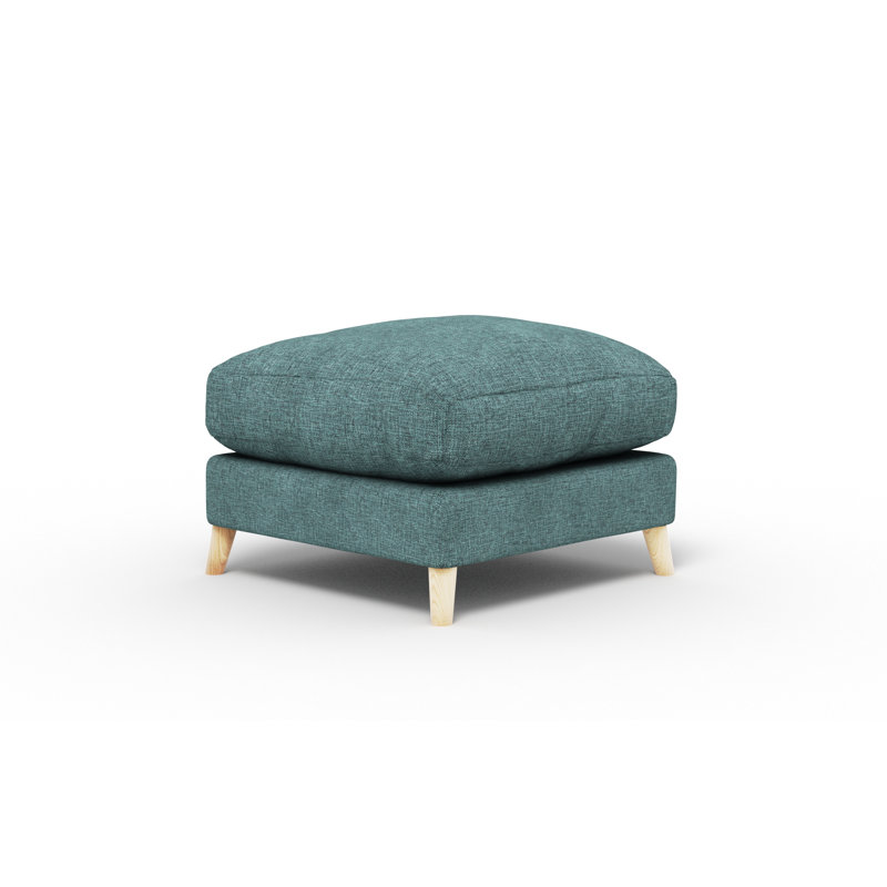 Alidge Wide Rectangle Footstool Ottoman, Teal