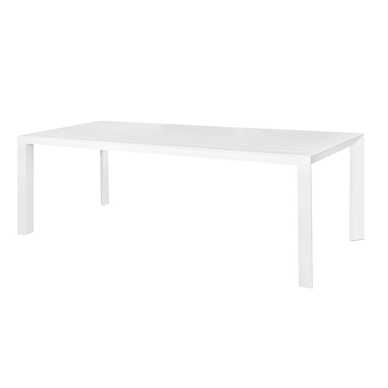 Maclachlan Rectangular Metal Outdoor Dining Table , cm W 100cm cm D, 75cm H x 240cm W x 100cm D, White