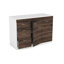 Armoire de cuisine extensible Grecia avec 3 tiroirs et 2 tablettes internes, blanc / noyer foncé