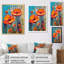 «Blossoming Red Poppes On Teal Sky I», reproduction sur toile-1778681566-1778681561