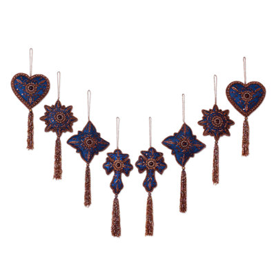 Ensemble d'ornement en forme de broderie perlée 8 pièces Parvez A.Warsi