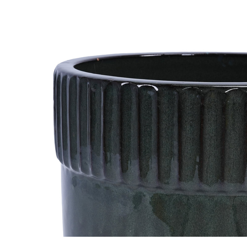3 Pieces Antique Black Ceramic Flowerpots, Modern Style For Indoor And Outdoor Greenery Showcase Flowerpot Of 3, All - Weather With Drainage Various Settings