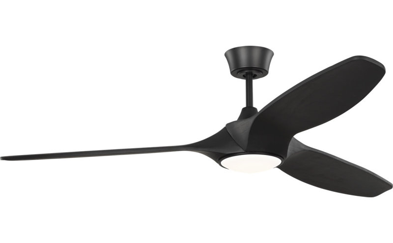 Selen Smart LED Ceiling Fan, Midnight Black, Midnight Black, 60" Wide