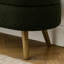 Banc de rangement repose-pieds ovale, pieds en bois d'hévéa