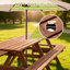 Table de pique-nique avec bancs pour 14 à 16 personnes, table d'extérieur en bois de 8 pieds avec trou pour parasol