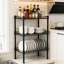 Unité de rangement en métal à 3 niveaux pour salle de bain et buanderie, réglable, 24,21 po de hauteur, conception américaine, petite étagère à cadre, garde-manger, profondeur 18,02 po, affichage vertical, assemblage facile