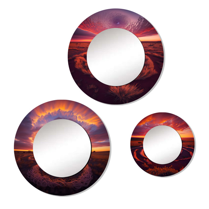 Ensemble de 3 miroirs en aluminium Elexa