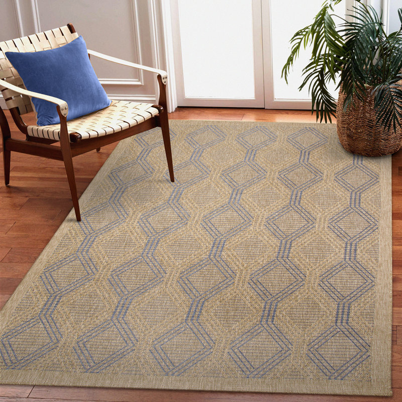 Bordy Geometric Indoor / Outdoor Rug, Rectangle 7'10" x 9'10"