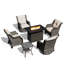 Ensemble de conversation pour 4 personnes avec foyer et coussins-722685204