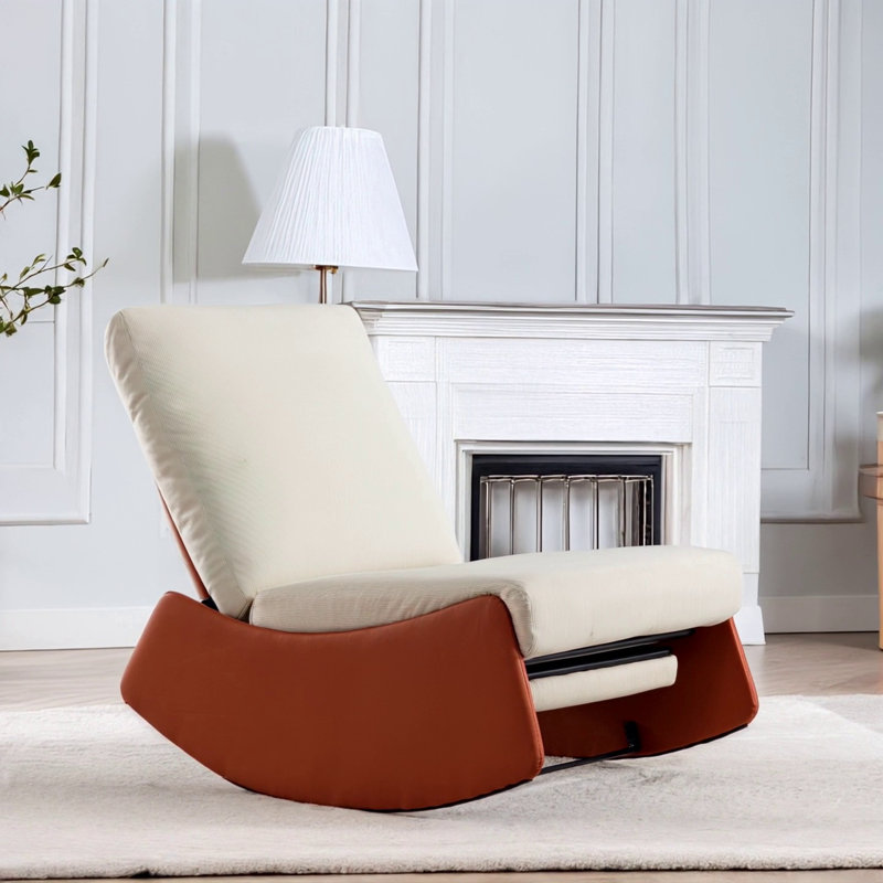 Fauteuil inclinable moderne, Orange/beige