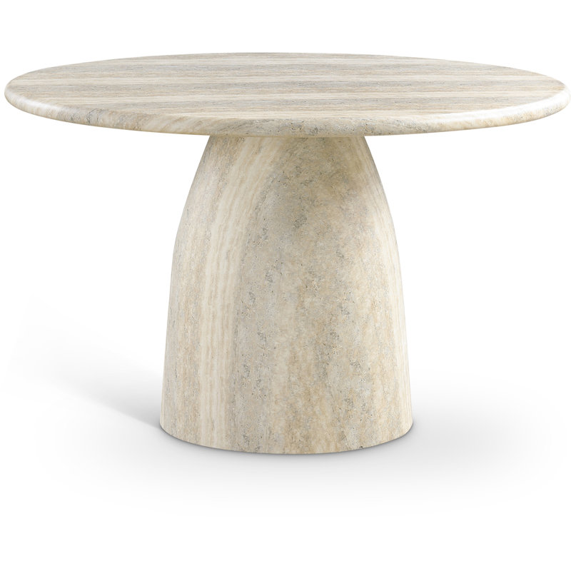 Table de salle à manger C béton, 76 cm (H) x 123 cm (L) x 123 cm (P), Travertin