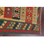 Tapis intérieur en laine vert/rouge 4 pi 1 po x 6 pi à main one-of-kind noué la Kailua