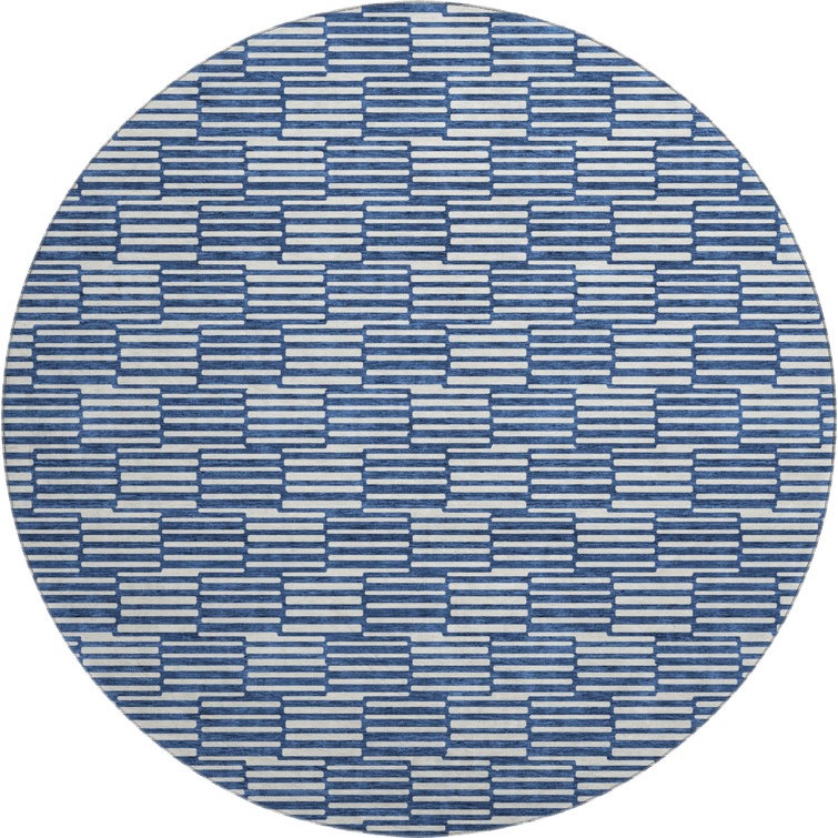 Premium Machine Washable Prisco Navy Rug