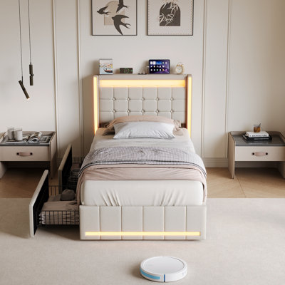 European Single (90 x 200 cm) Drawers Bed Frame