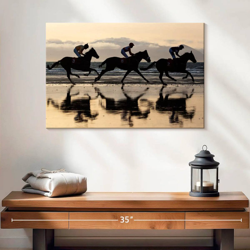 Sirci, course de chevaux en Islande, H 16 po x l 24 po