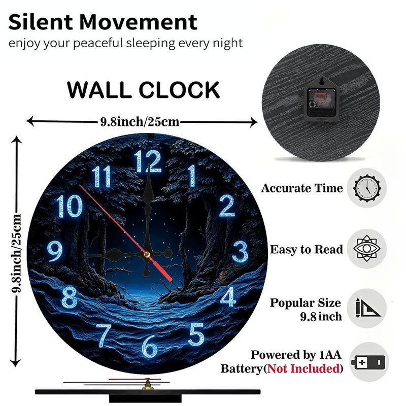 Horloge murale nuit