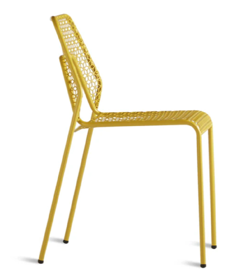Hot Mesh Stackable Patio Side Chair, Natural Yellow