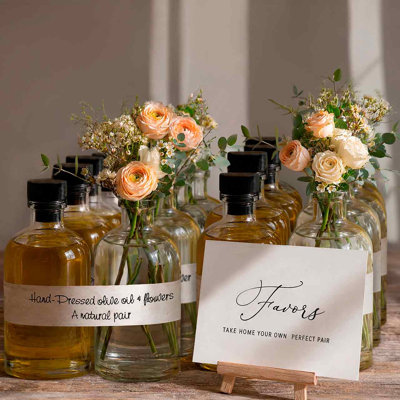 Bouteille en verre recyclé avec liège blanc synthétique - 8 oz Vase Bud, diffuseur à roseaux, rangement décoratif sur le comptoir pour les sels de bain, les huiles essentielles et les liquides infusés