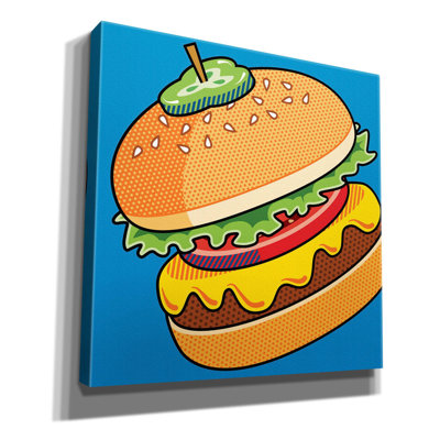«Cheeseburger On Blue on Canvas» par Ron Magnes, reproduction