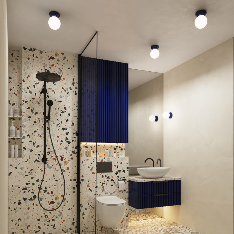 Zori Ceramic Flush Mount, Ultramarine