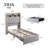 Wingback Upholstered Bed Frame with Galaxy Star Projector Speaker USB, Drawers and Storage Headboard-689939972-689939975