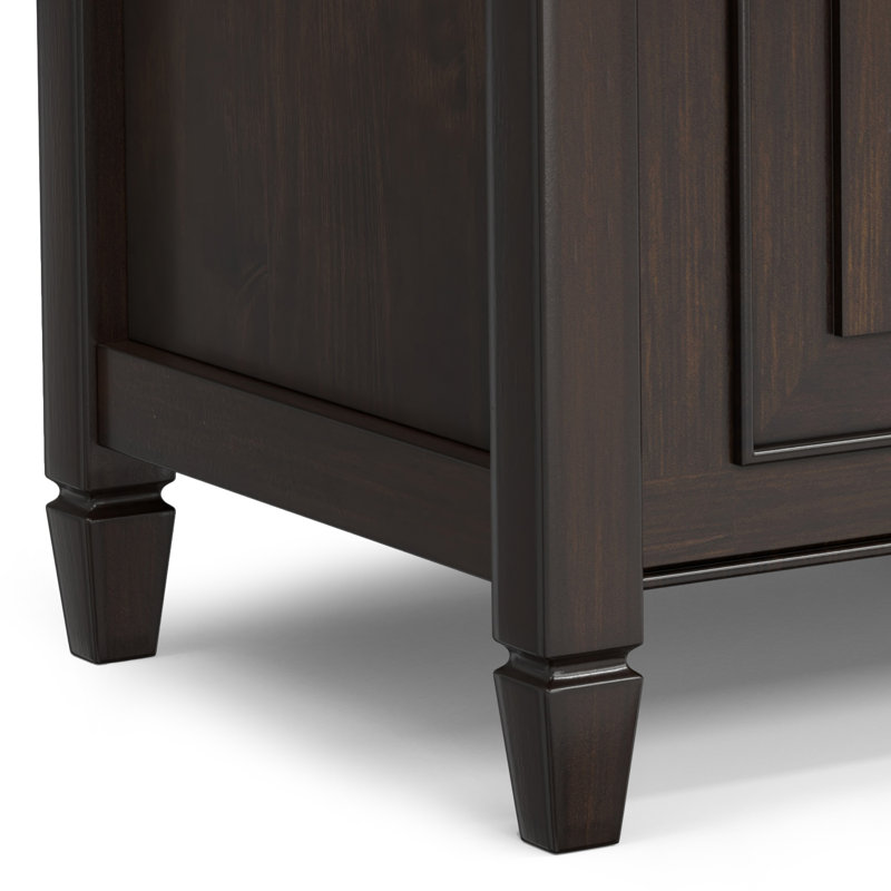 Chestnut Brown Solid Wood Storage Bench Trunk with Safety Hinges