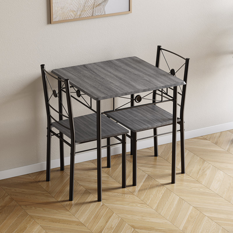 Nyvaeh 2 - Person Dining Set, Black, Grey