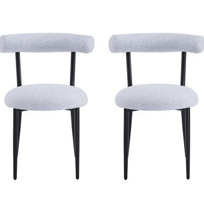 2 Dining Chair , Grey Fabric Magnetizing Style, Metal Frame Chairs Of 2, Appeal,