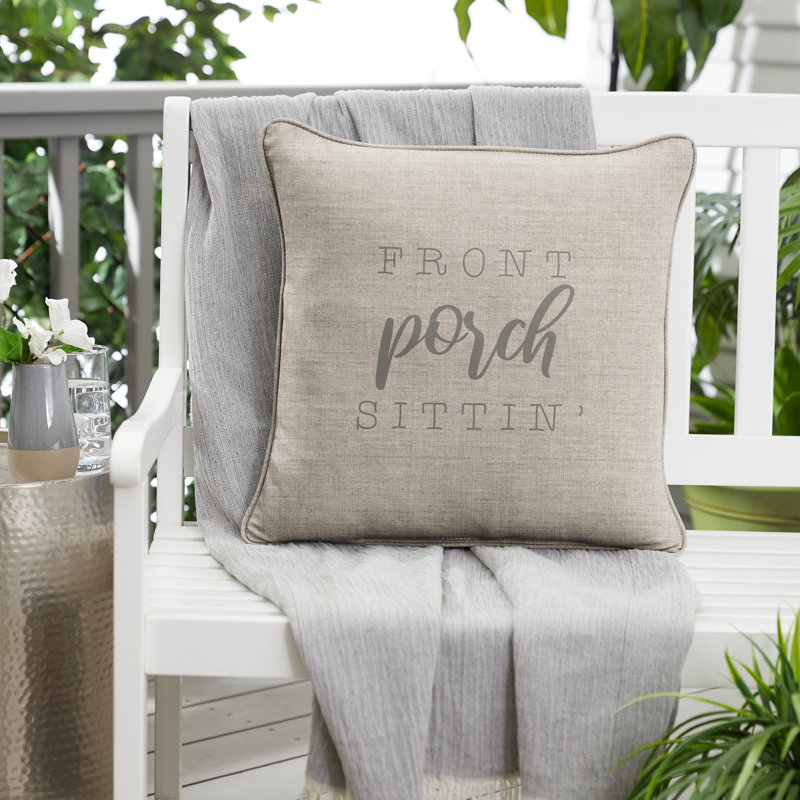 Ethan Sunbrella® Outdoor Throw Pillow, Cast Silver/Gray