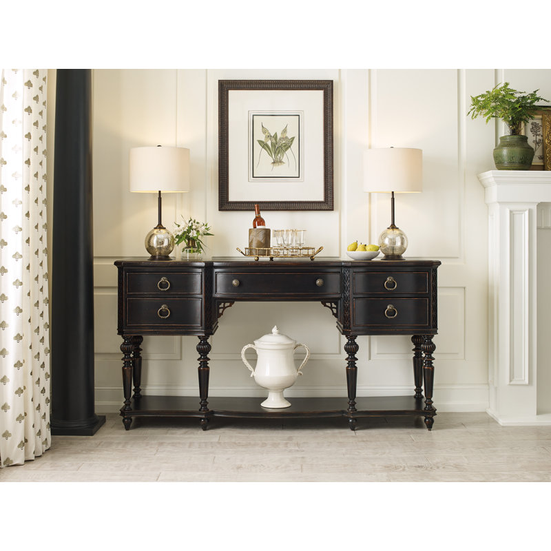 Charleston Black Cherry 5-Drawer Console Table