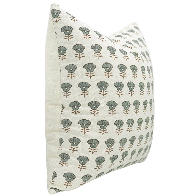  Housse de coussin en coton Floral, Carré, 24 po x 24 po