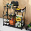 Heavy Duty Metal Freestanding Rolling Garage Tool Organizer Cart With Wheels For Power & Long Handled Tools