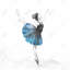 Petite ballerine bleue - Reproduction matte encadrée pour le décor de la chambre à coucher