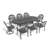 8-Person Rectangular Cast Aluminum Patio Dining Set with 2 Swivel Chairs & Cushions & Umbrella Hole-881434410