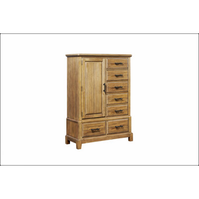 Commode pour homme avec finition caramel, grand rangement et quincaillerie industrielle pour un décor rustique moderne