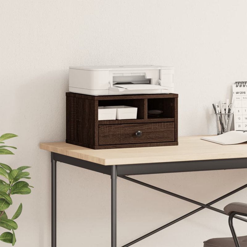 22.5cm H x 40cm W Printer Stand, Brown Oak