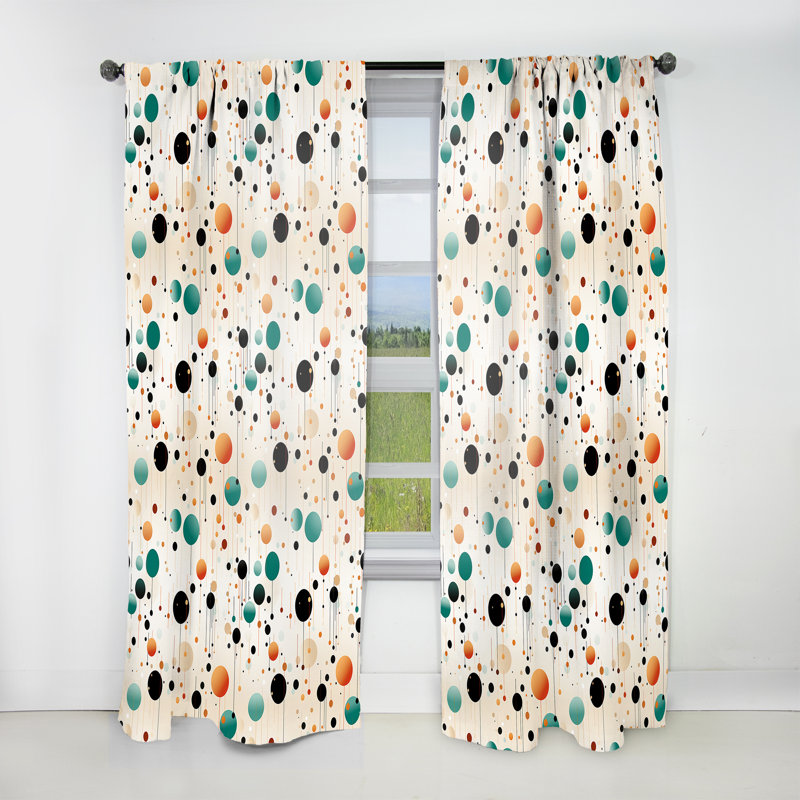 Motif à pois Urban Urban IV - Rideau abstrait - Rideau abstrait obscurcissant - 1 panneau, L 52 po x L 108 po