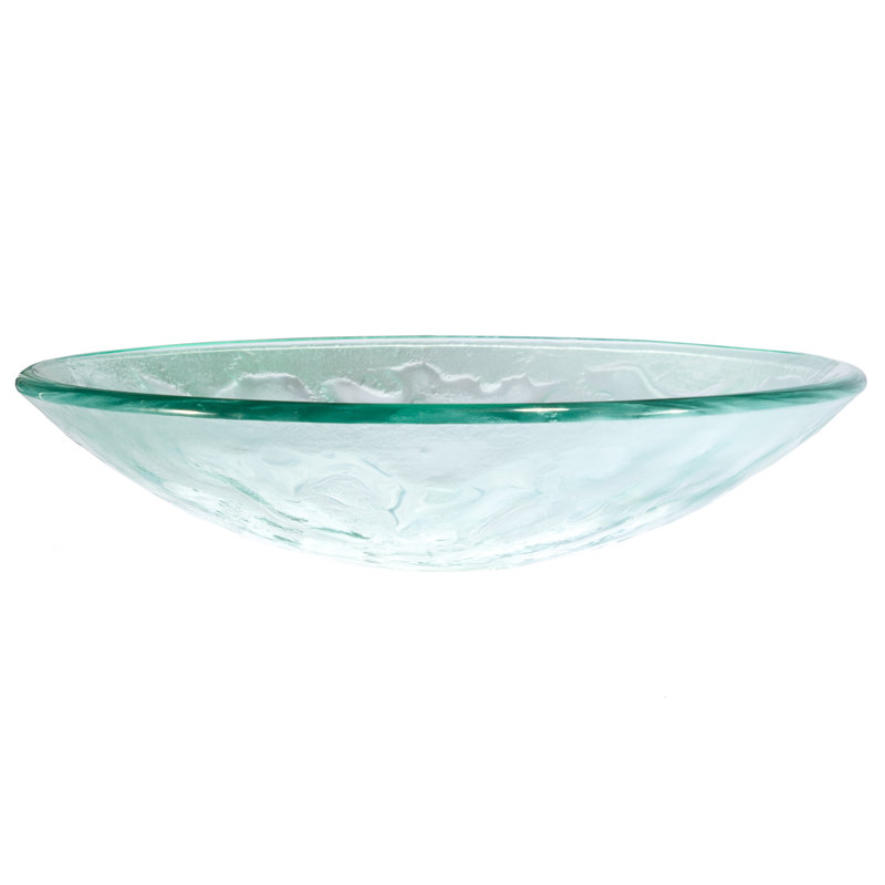 Eden Bath 18'' Clear Tempered Glass Circular Bathroom Sink