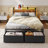 Bed Frame with Storage Headboard, Metal Platform Bed Frame, LED Lights and Charging Station-1080243164-1099755934-1098181009