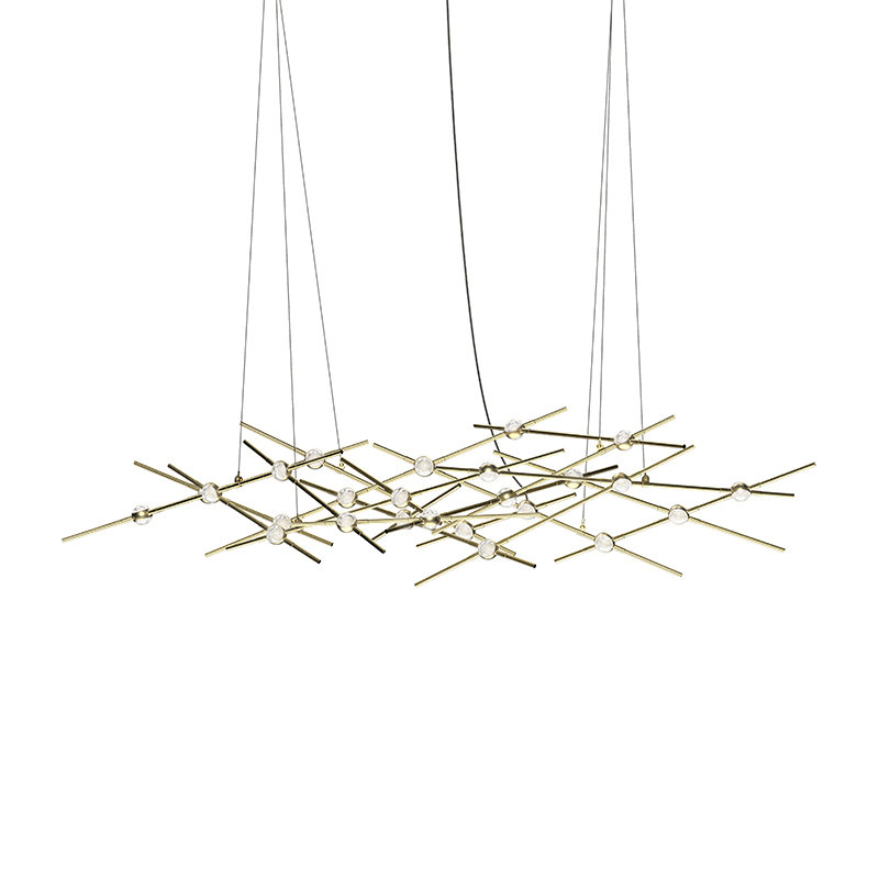 Constellation® 25 - Light LED Chandelier, Clear, Satin Brass, 2700K