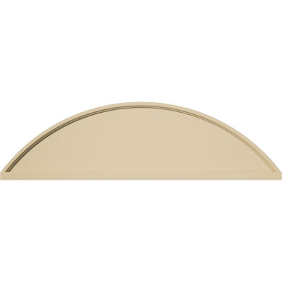 36"W x 10"H x 1-3/4"P Segment Arch Smooth Signature Urethane Pediment, Primed Tan