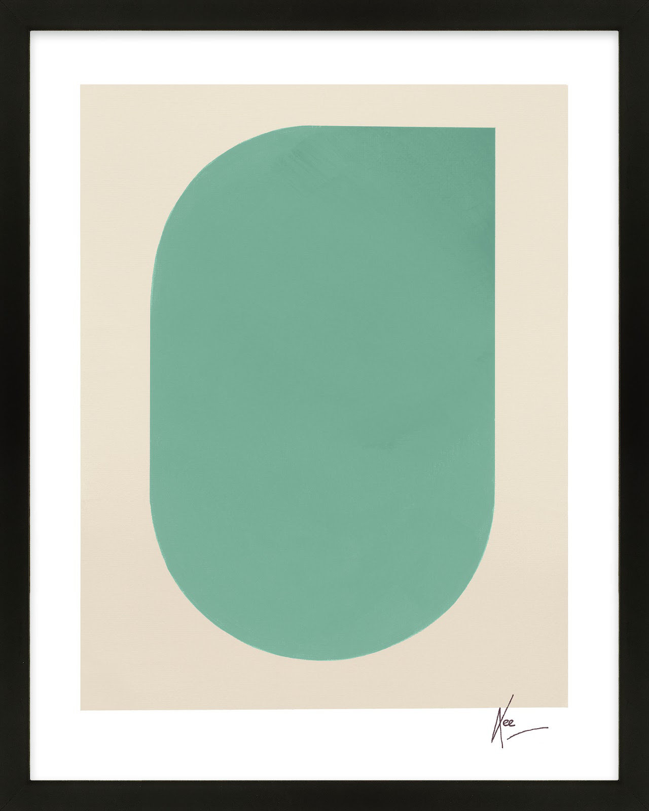 Keyhole "Keyhole 5" Painting by Lee Lessem, Black Framed, 38" H x 30" W x 1.25" D
