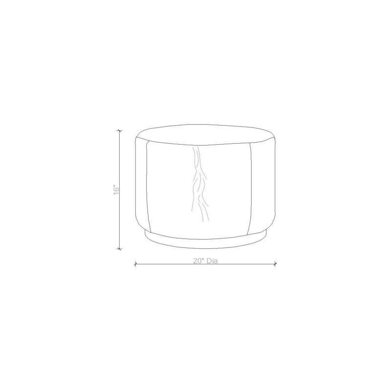 Wildebeest Hide Round Ottoman