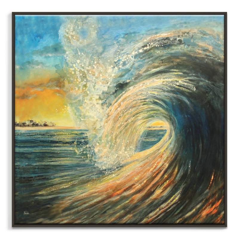 Last Wave by Jennifer Webb - Wrapped Canvas Print, 102 cm H x 102 cm W, Black